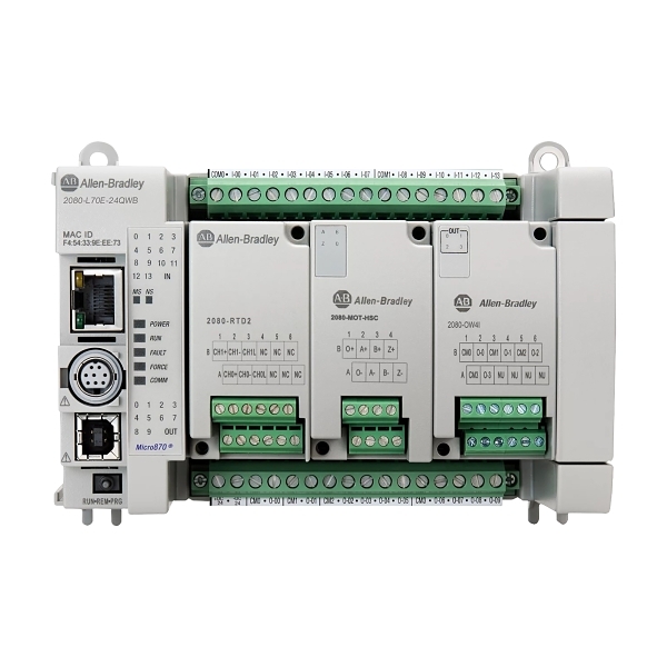 14 x 24vdc/ac inp, 10 relay out, 4 x HSC Enhanced Ethernet 2080-L70E-24QWB