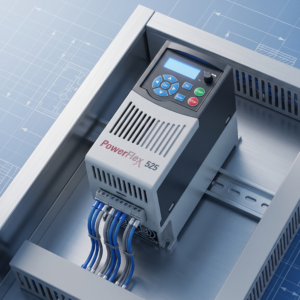 PowerFlex 525 VFD installed on DIN rail - InstroDirect Australia parallel import